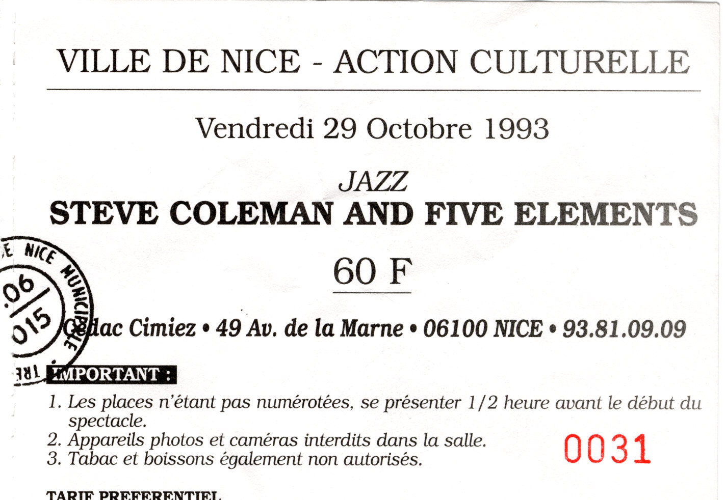 concert steve coleman