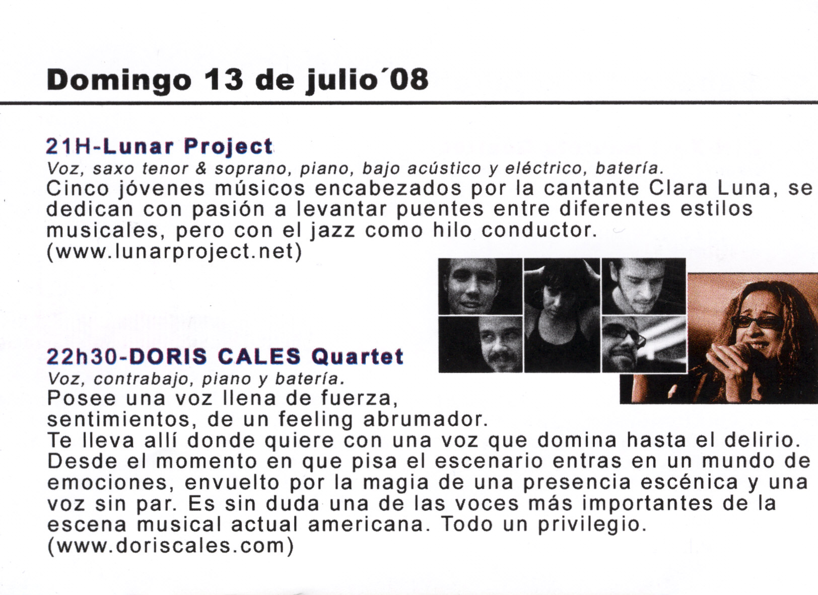 concert lunar project et doris cales quartet