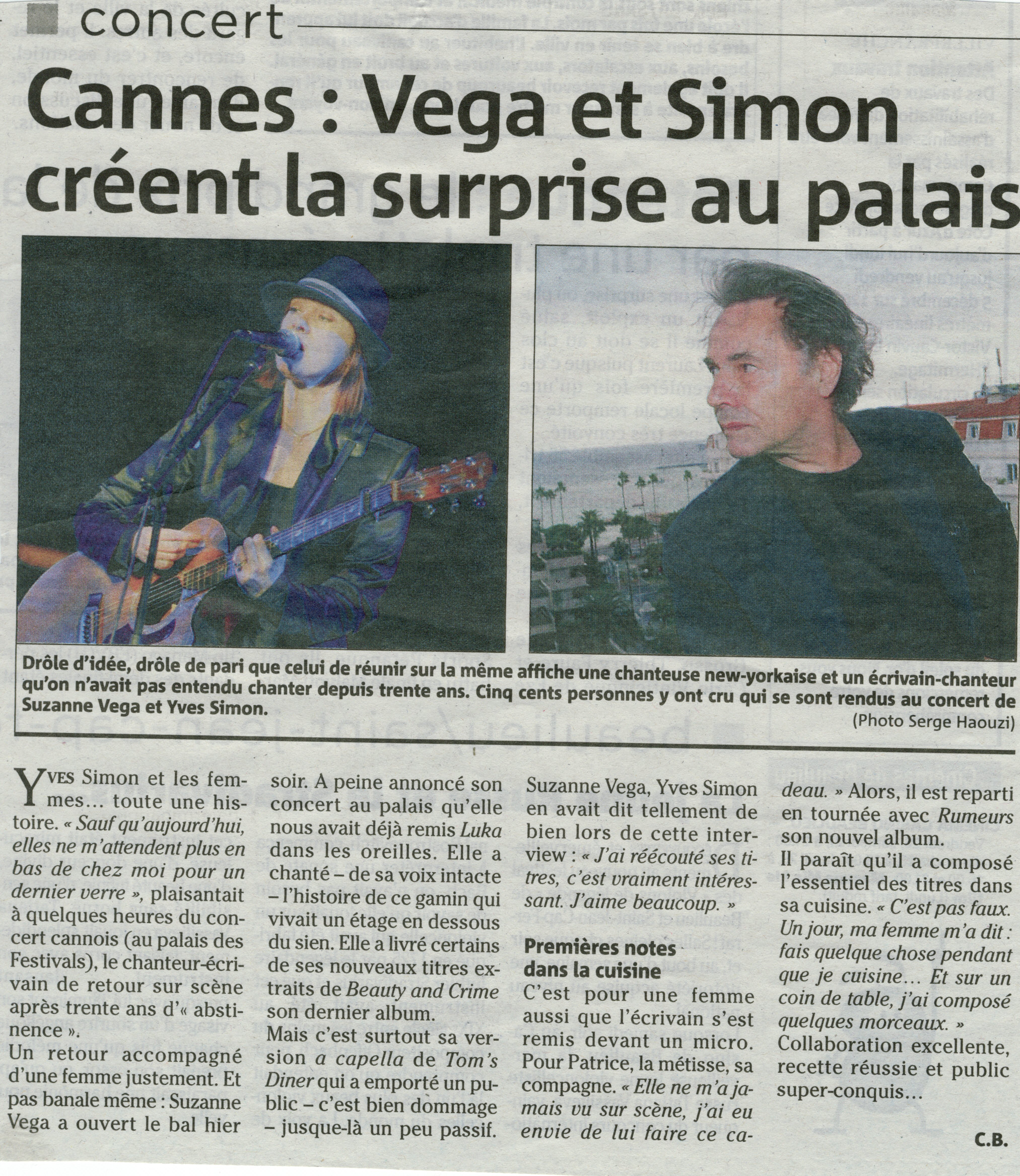 concert de suzanne vega et yves simon