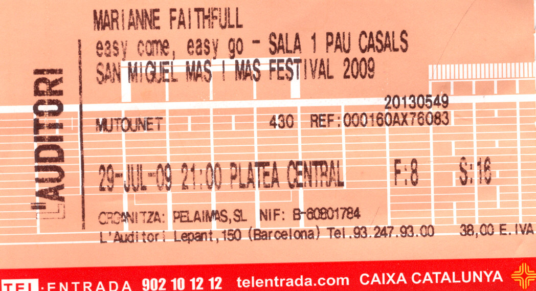concert de marianne faithfull a barcelone