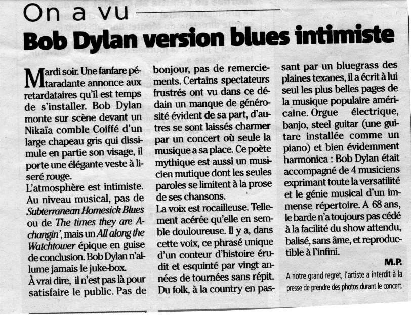 concert de bob dylan