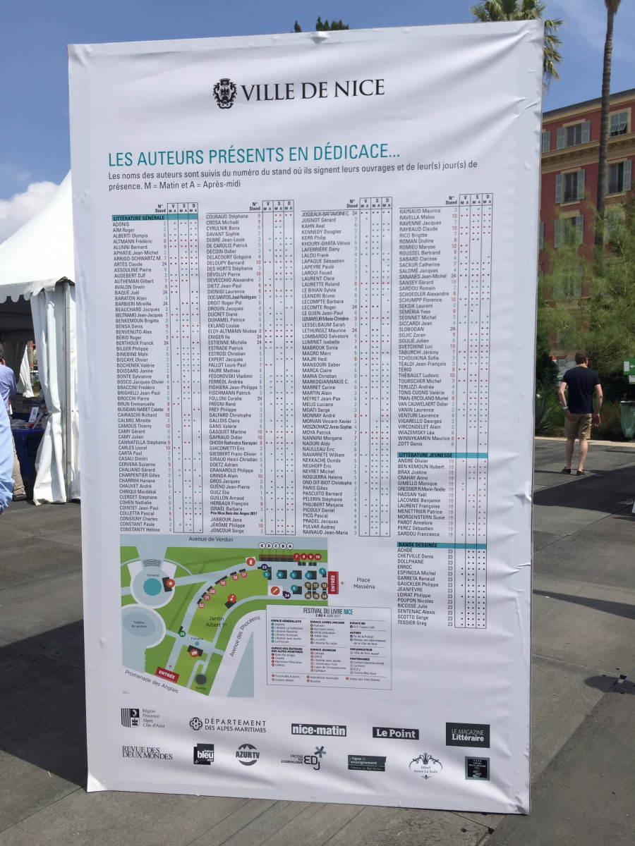 Ballade au festival du livre de Nice 2017