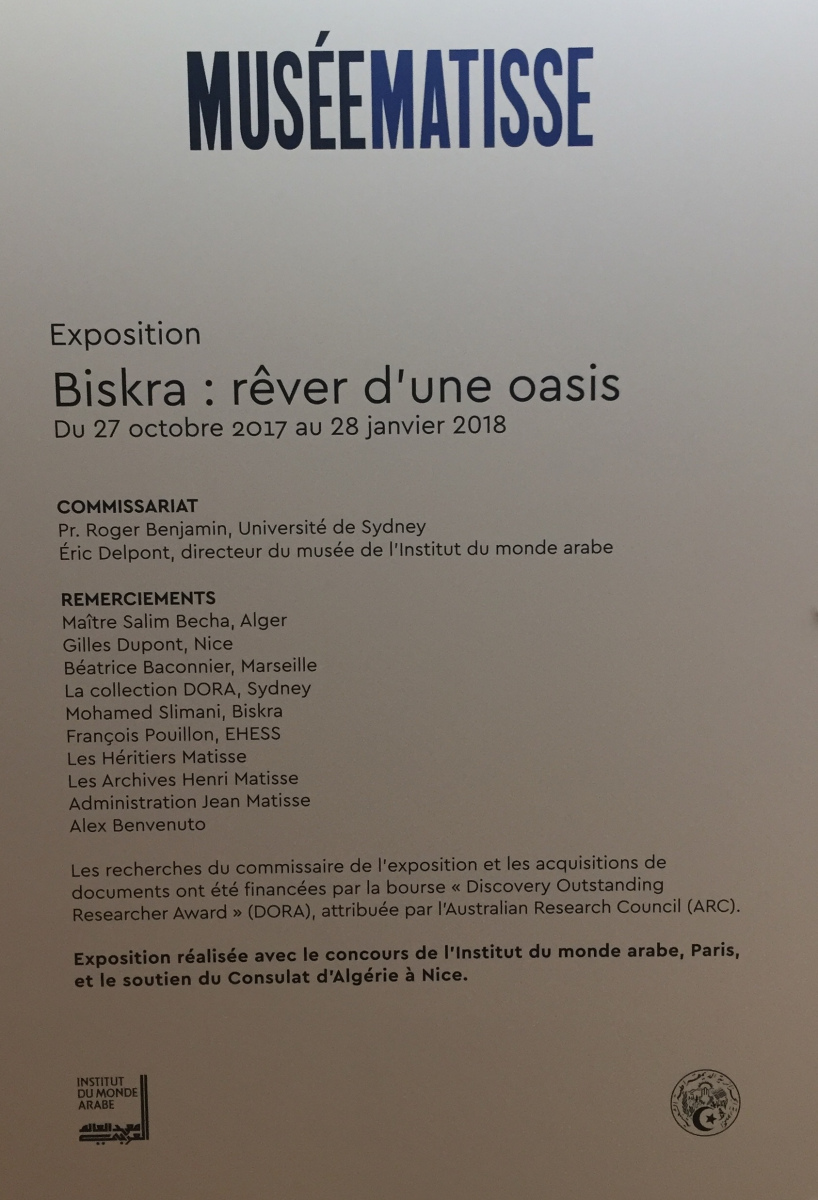 Visite du musée Matisse à Nice