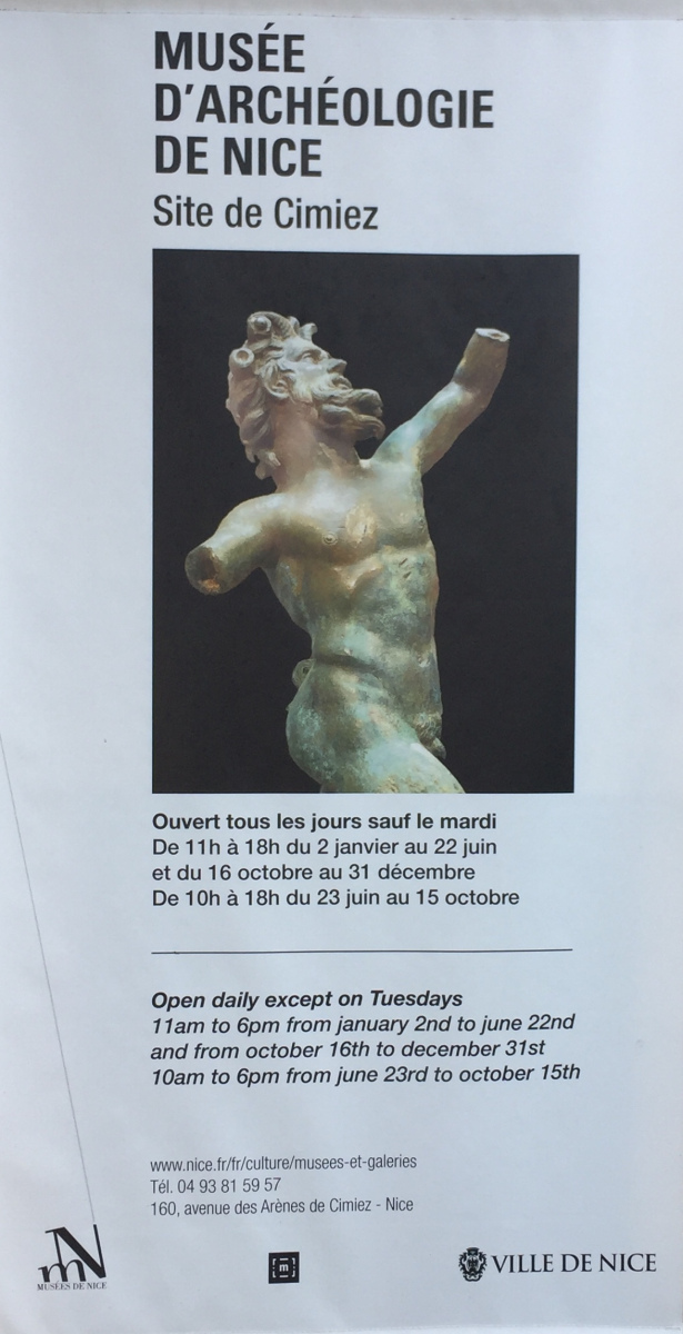 Visite du musée archéologique de Nice