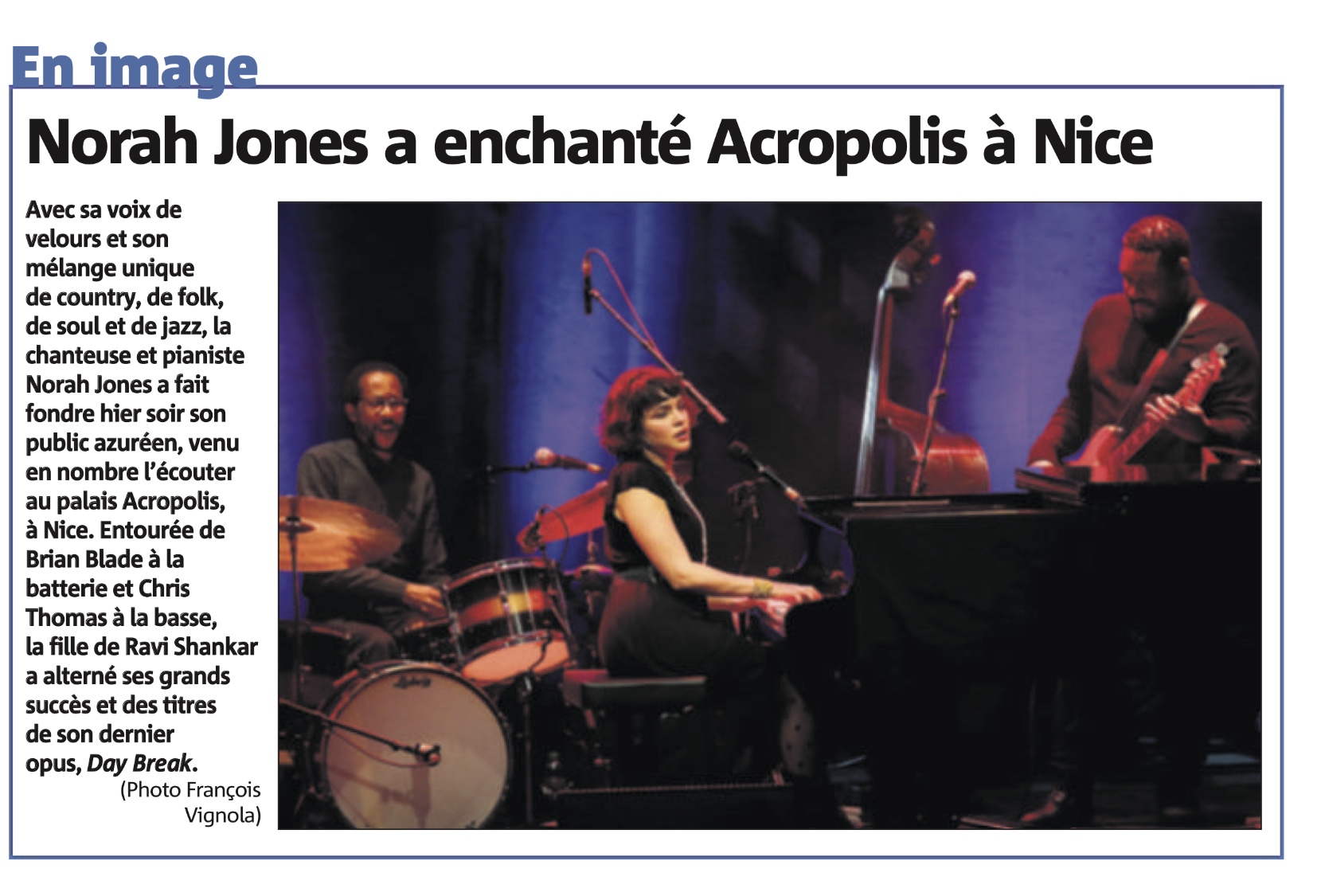 Concert de Norah Jones à Nice