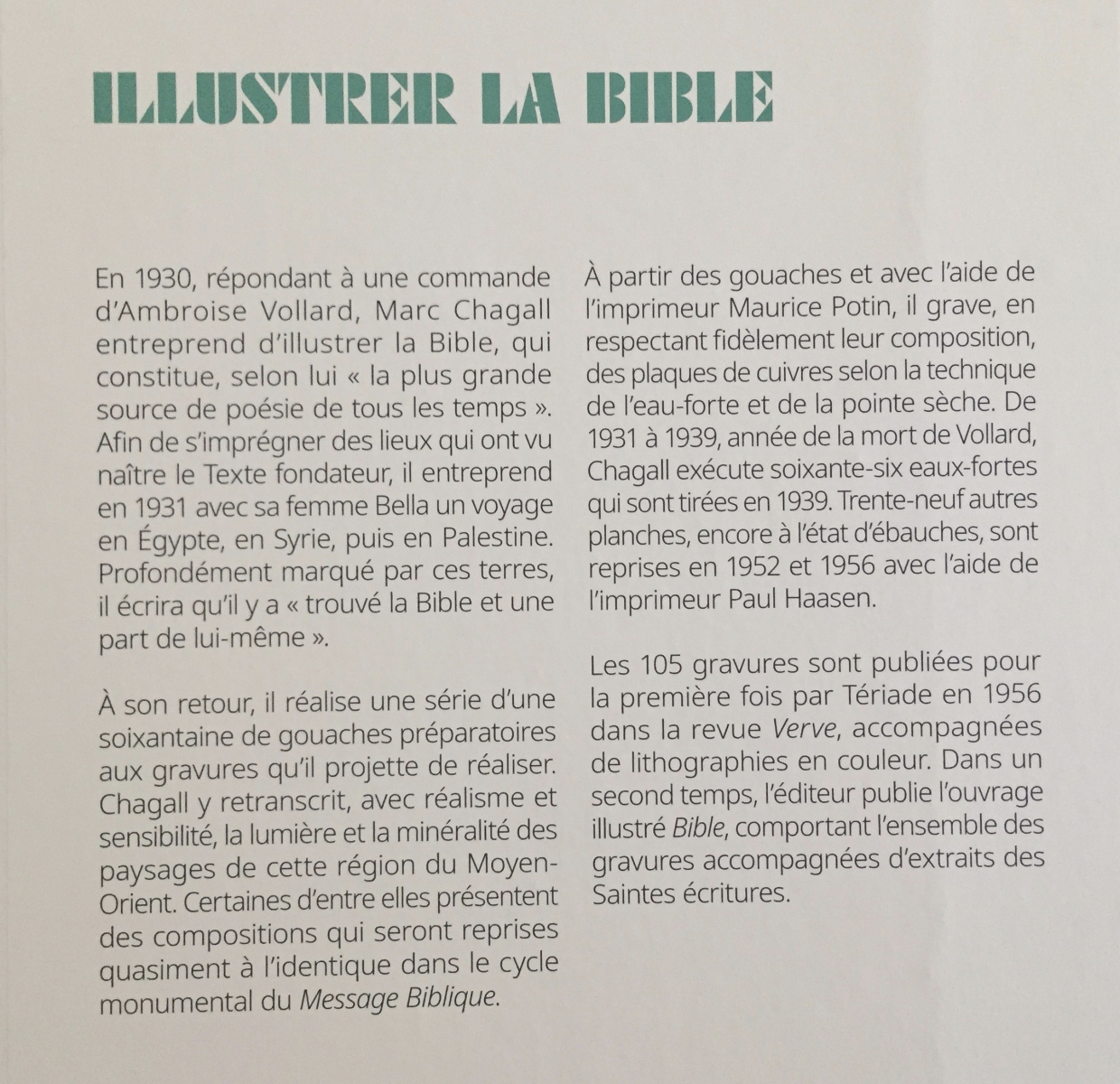 Visite du musée national Marc Chagall de Nice
