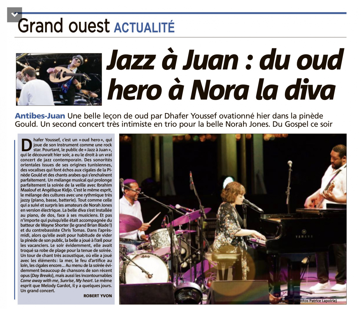Concert de Norah Jones à Antibes