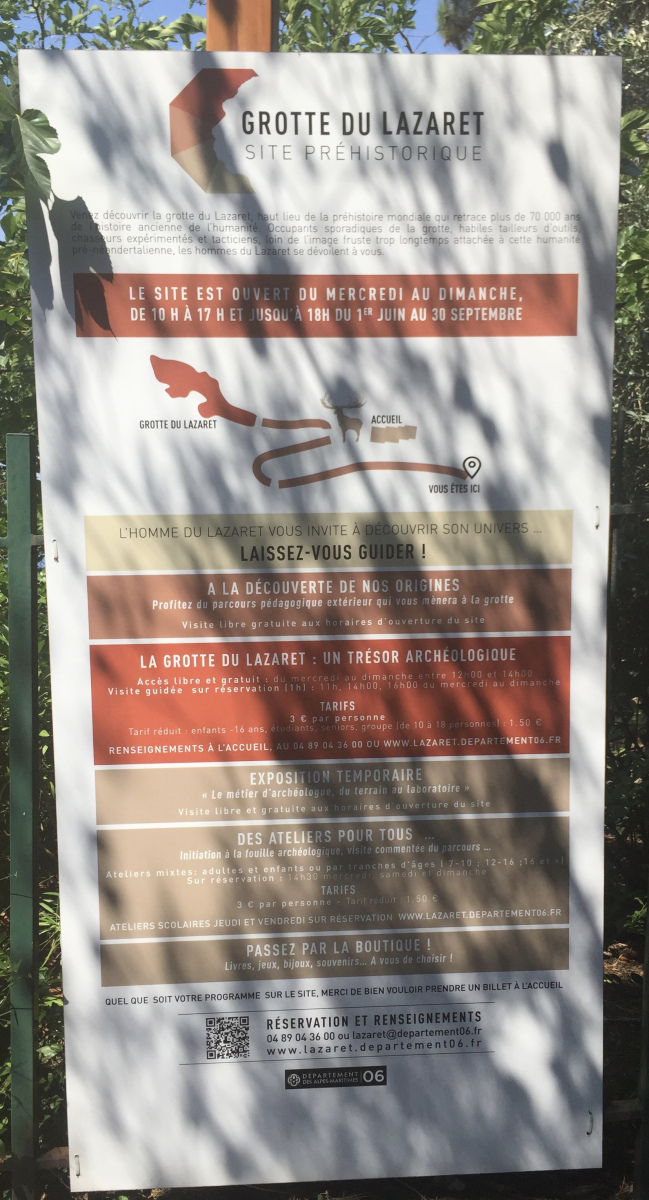 Visite de la grotte du Lazaret de Nice