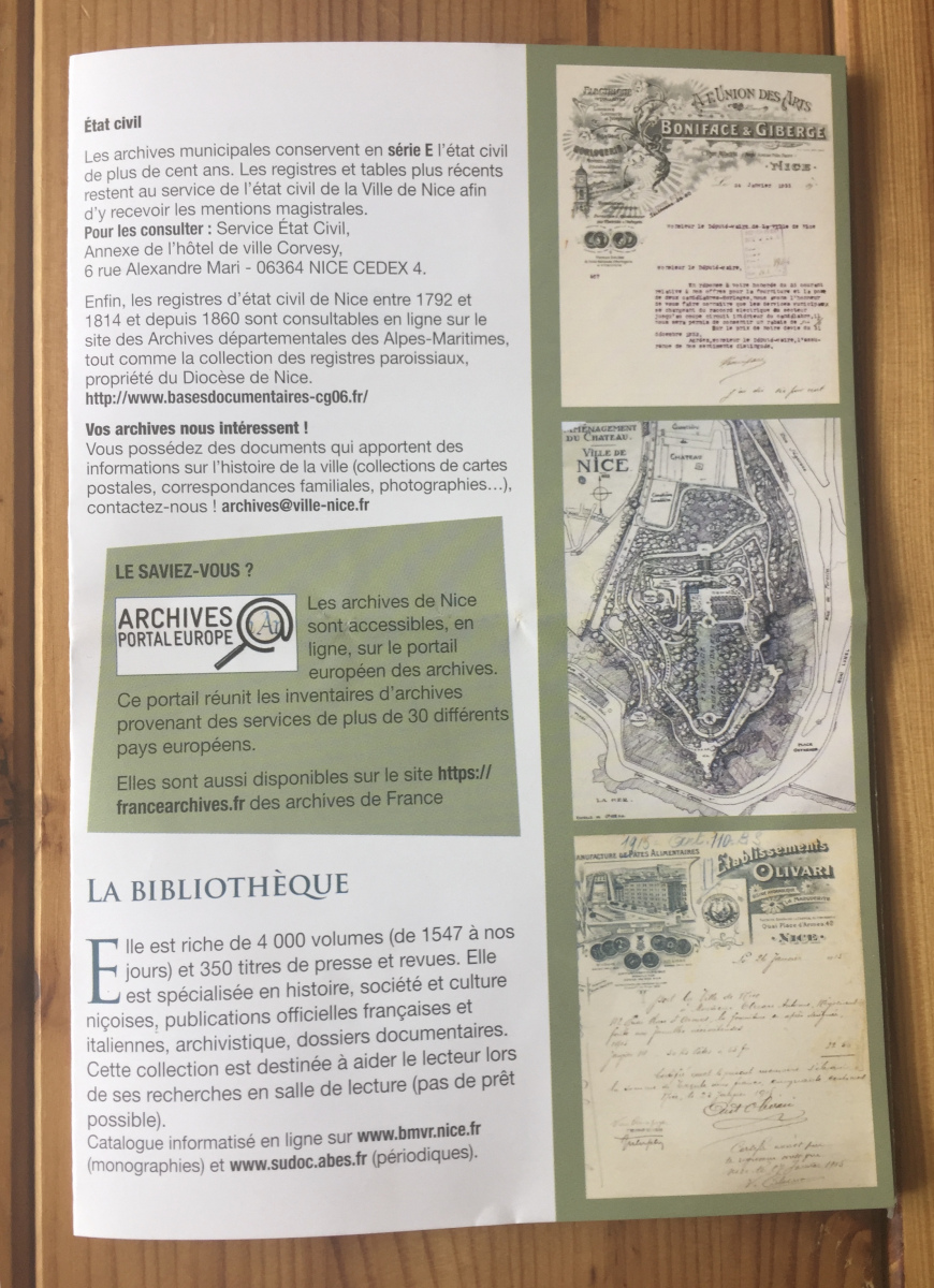 Visite des archives municipales de Nice