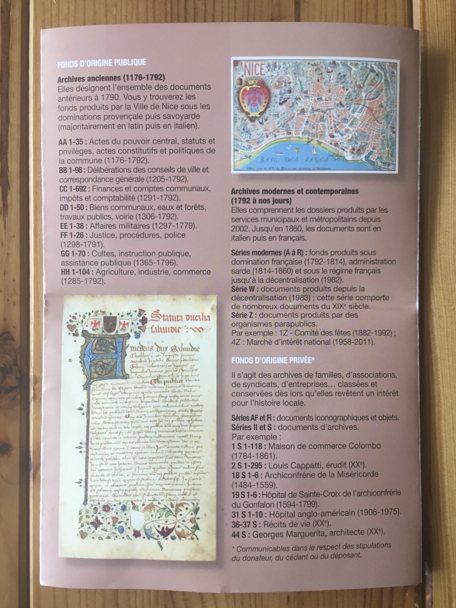Visite des archives municipales de Nice