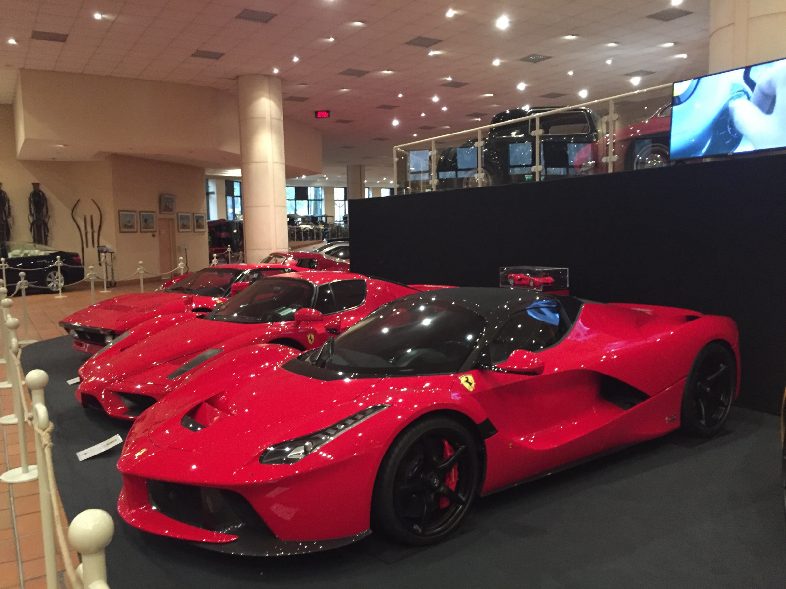Visite de l'exposition Ferrari à Monaco.