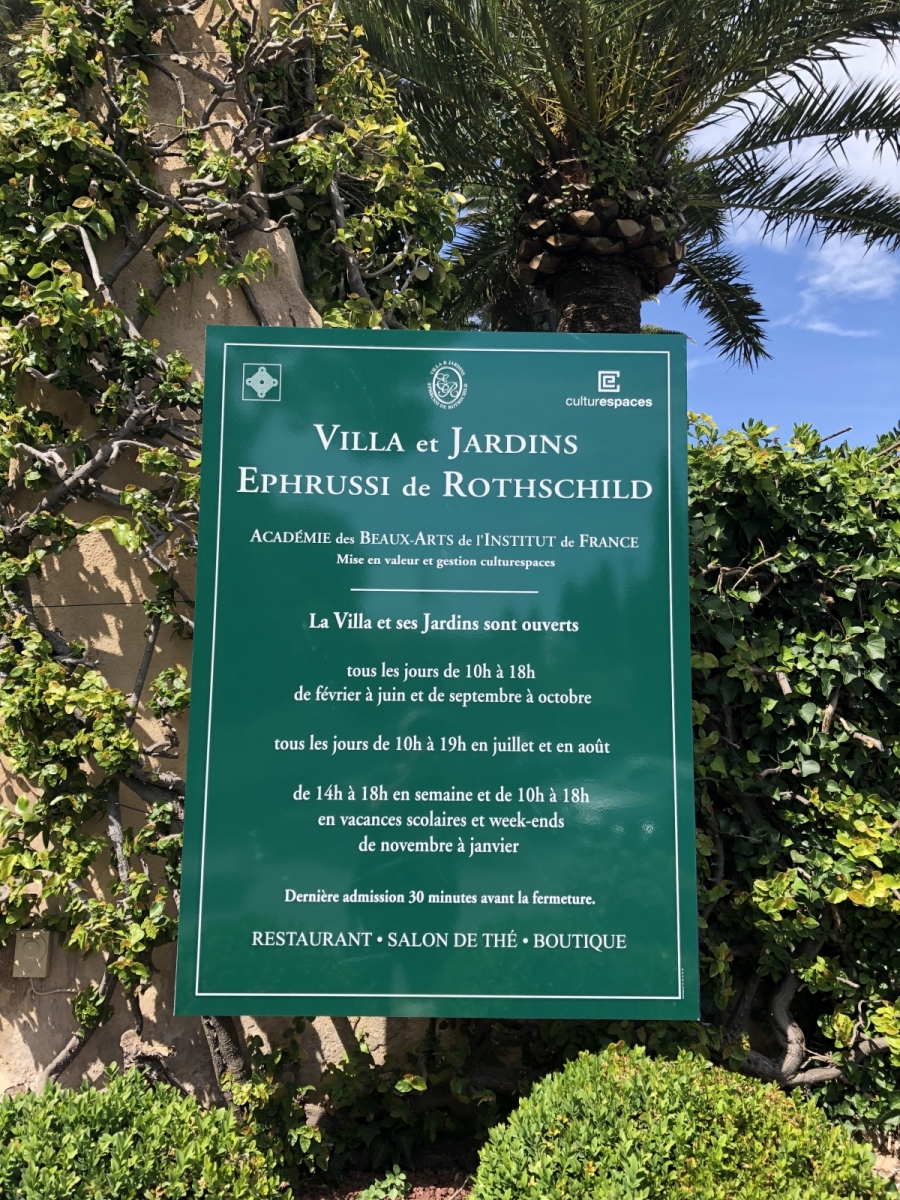 Visite de la villa Ephrussi de Rothschild