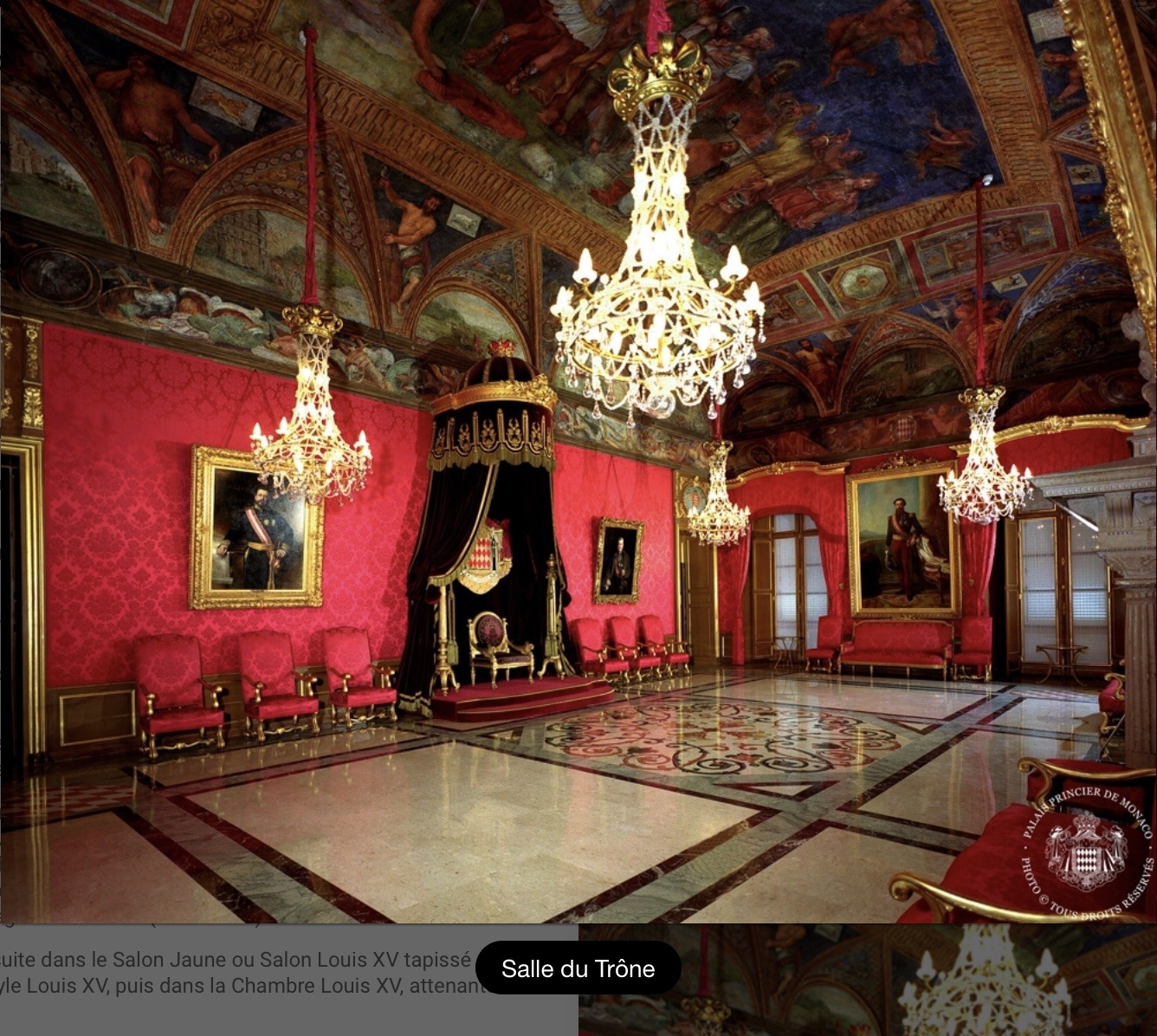 Visite du palais de Monaco