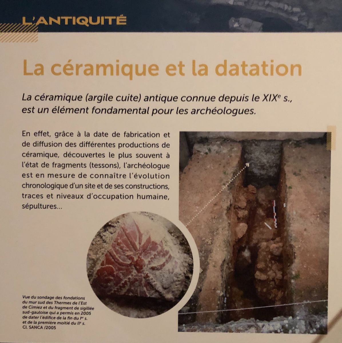 Visite de l'exposition « Entre monts et rivages. 10 ans d’archéologie à Nice et dans la Métropole »