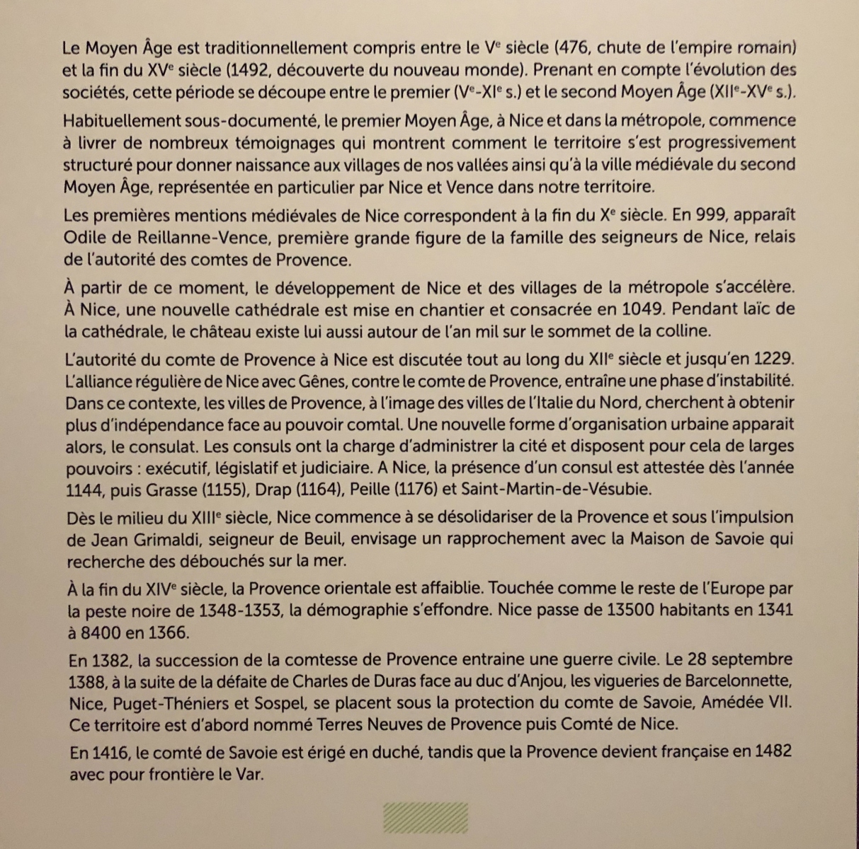 Visite de l'exposition « Entre monts et rivages. 10 ans d’archéologie à Nice et dans la Métropole »