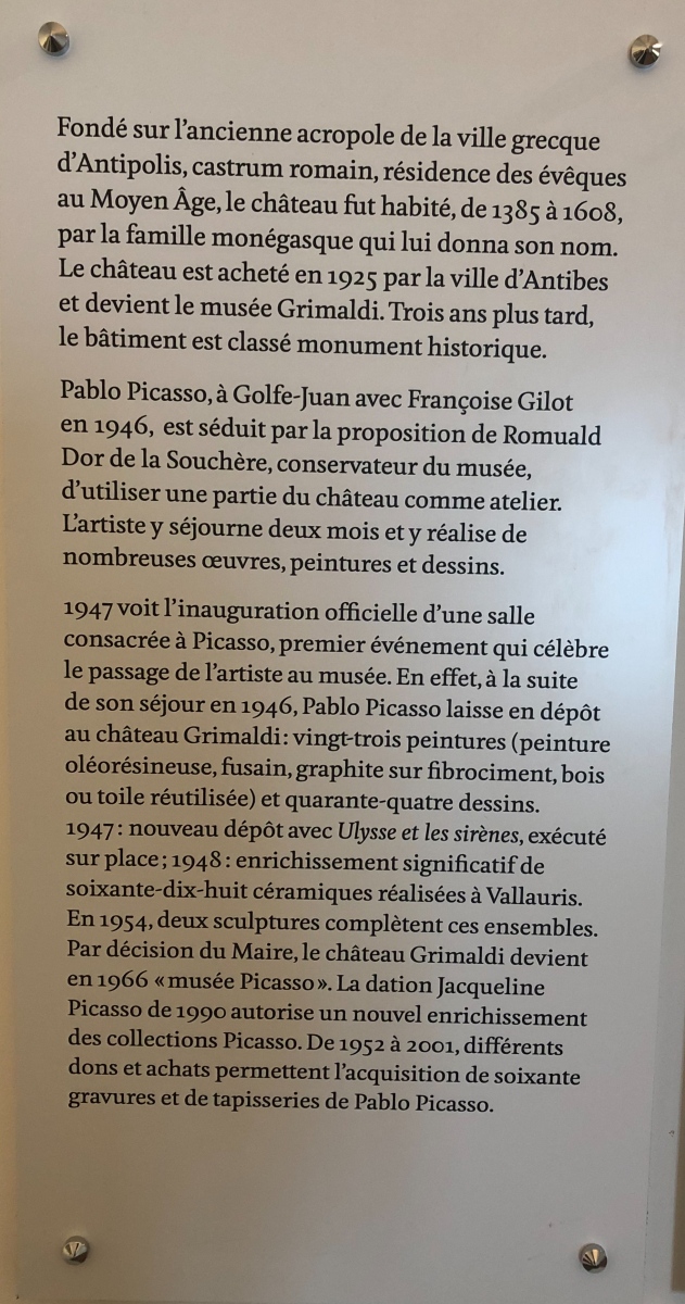 Visite du musée Picasso à Antibes
