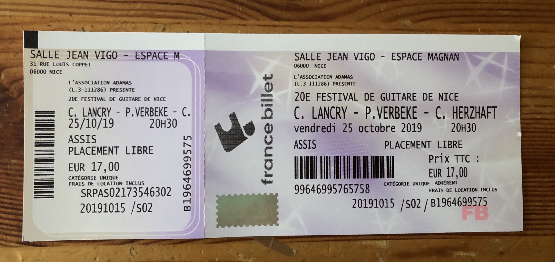 Deuxième soirée du festival de guitare de Nice avec Patrick Verbeke, Cisco Herzhaft et Chris Lancry.