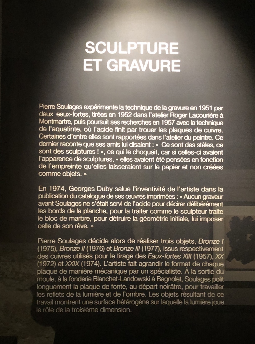 Exposition Soulages à la galerie Lympia