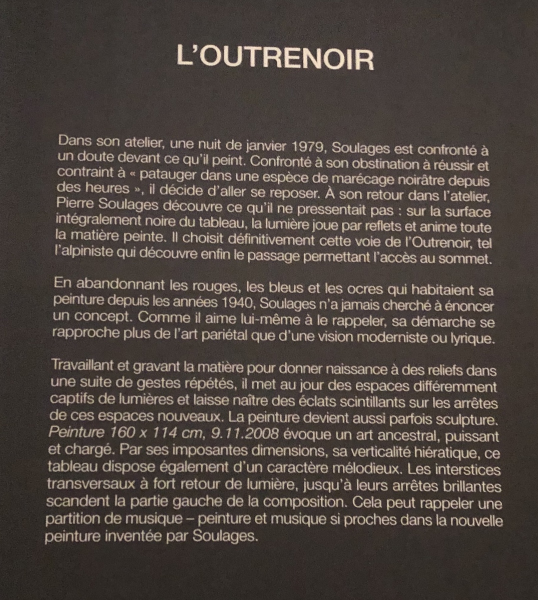 Exposition Soulages à la galerie Lympia
