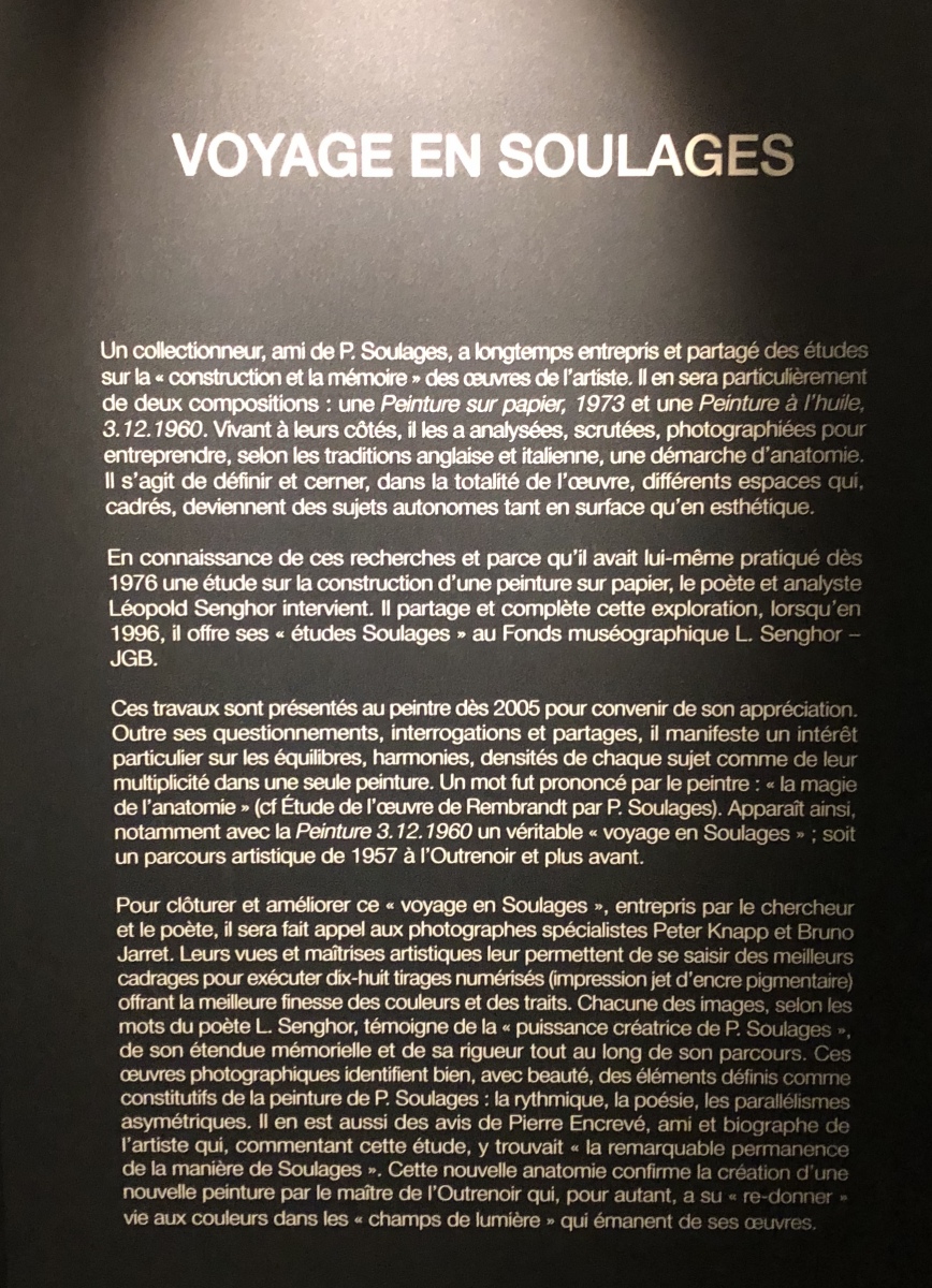 Exposition Soulages à la galerie Lympia