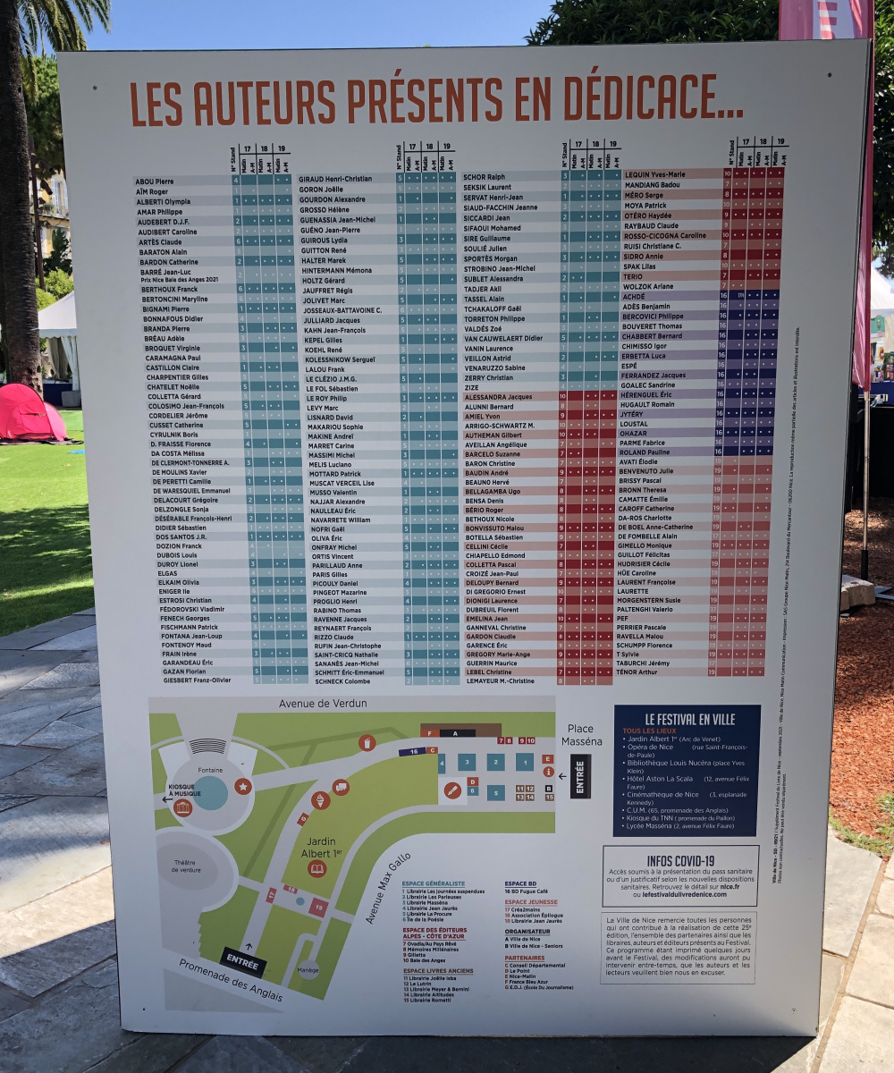 Ballade au Festival du Livre de Nice 2021