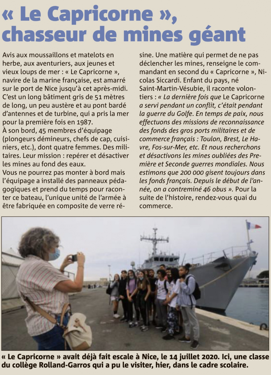 Visite du Capricorne au port de Nice