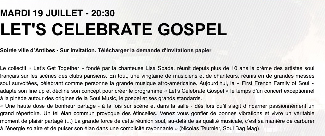 Concert Gospel à Antibes