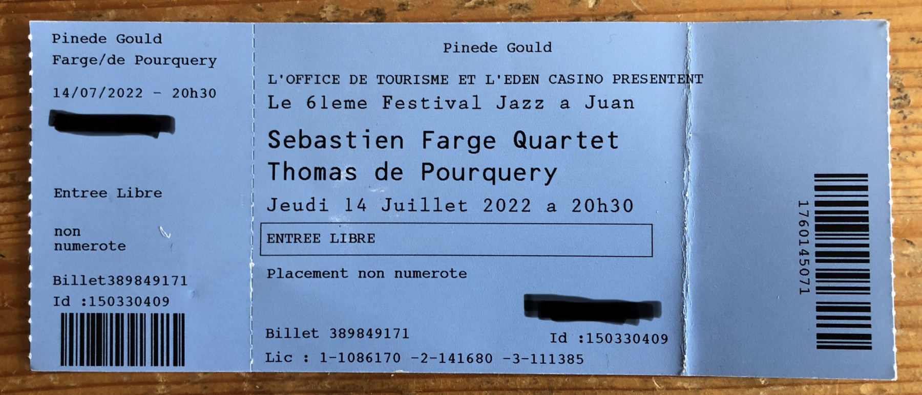 Concert à Jazz à Juan du 