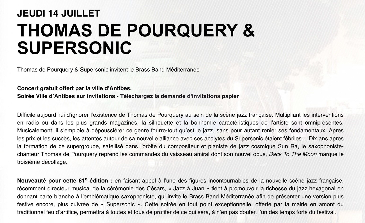 Concert à Jazz à Juan de 