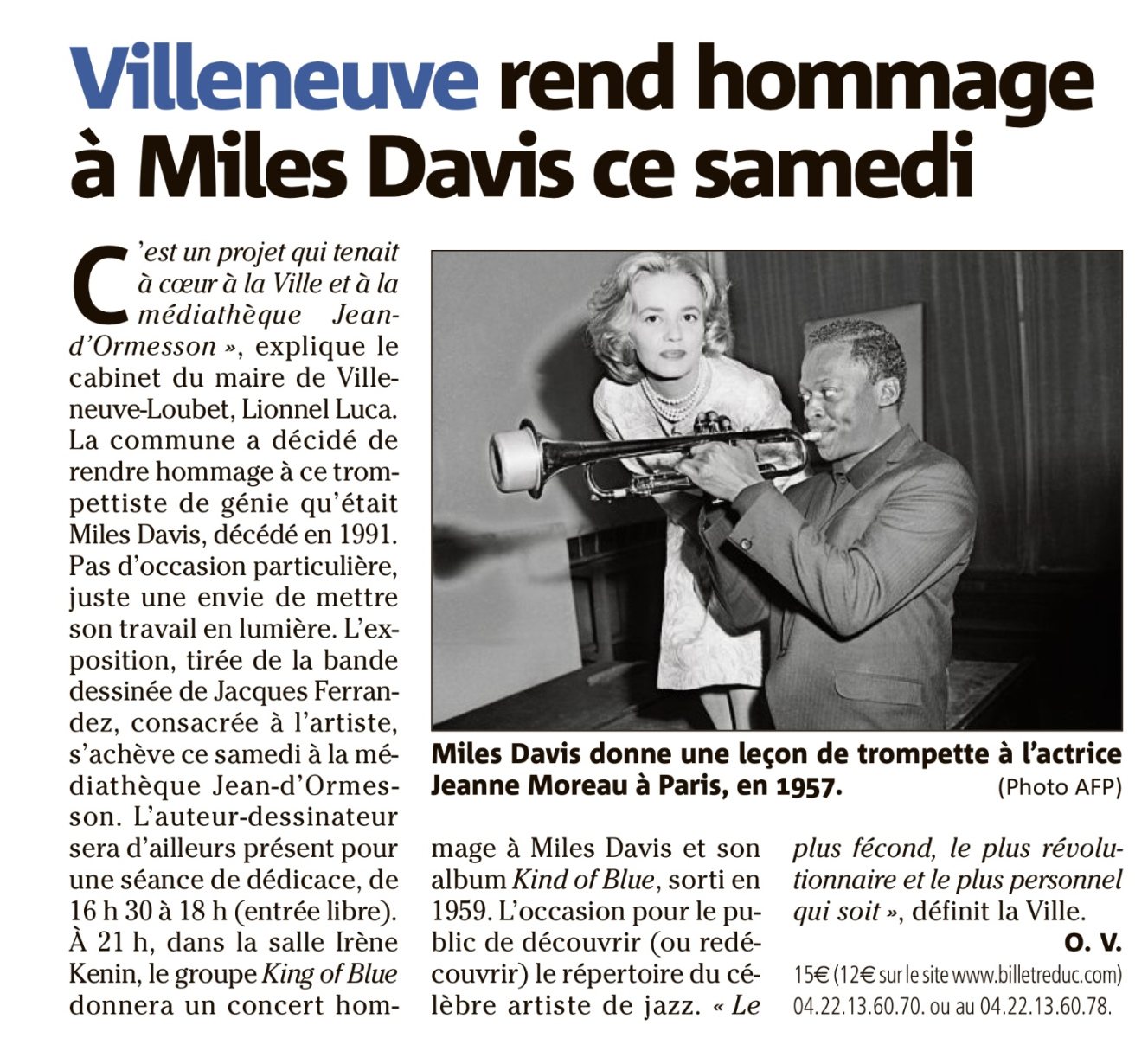 Concert en hommage à Miles Davis par le sextet 