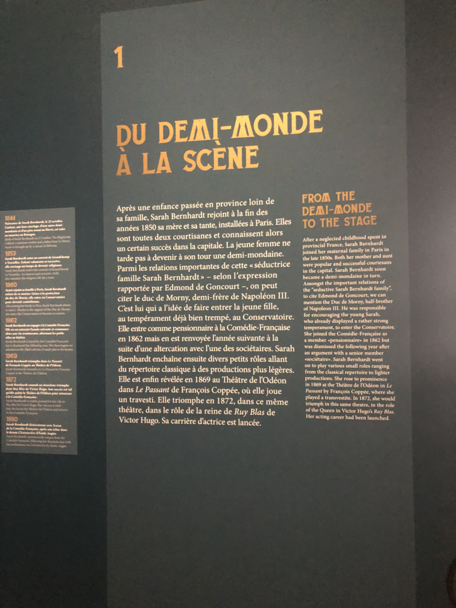 Visite de l'exposition Sarah Bernhardt au petit palais à Paris