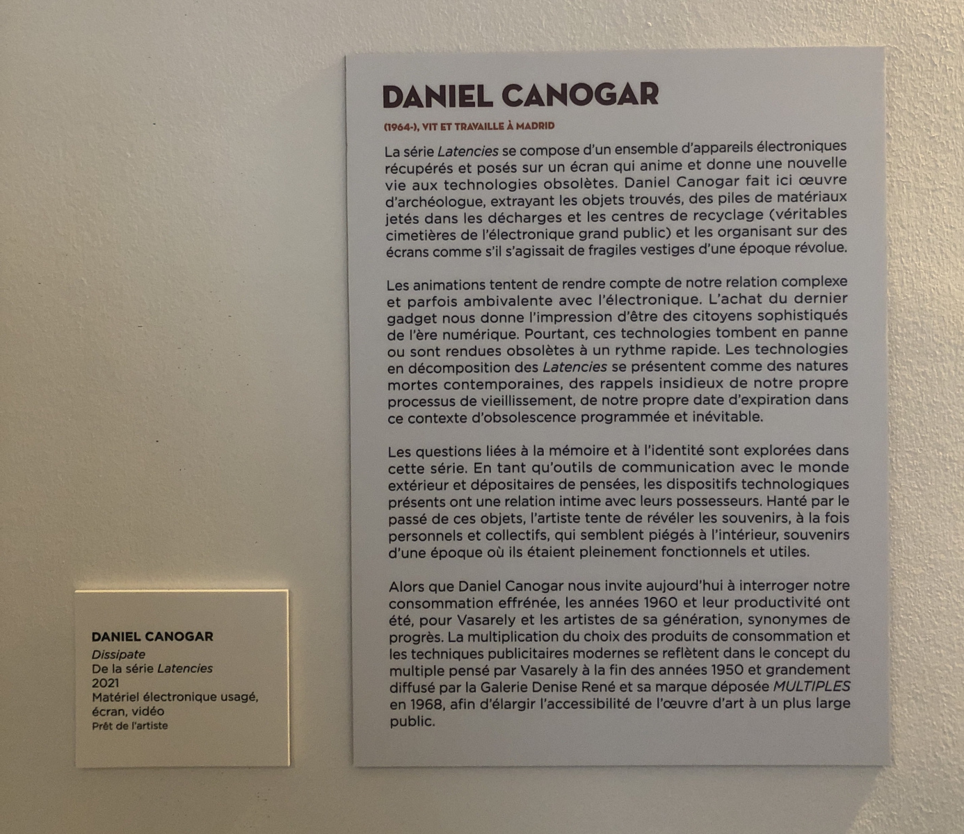Visite de l'exposition Vasarely à la galerie Lympia à Nice