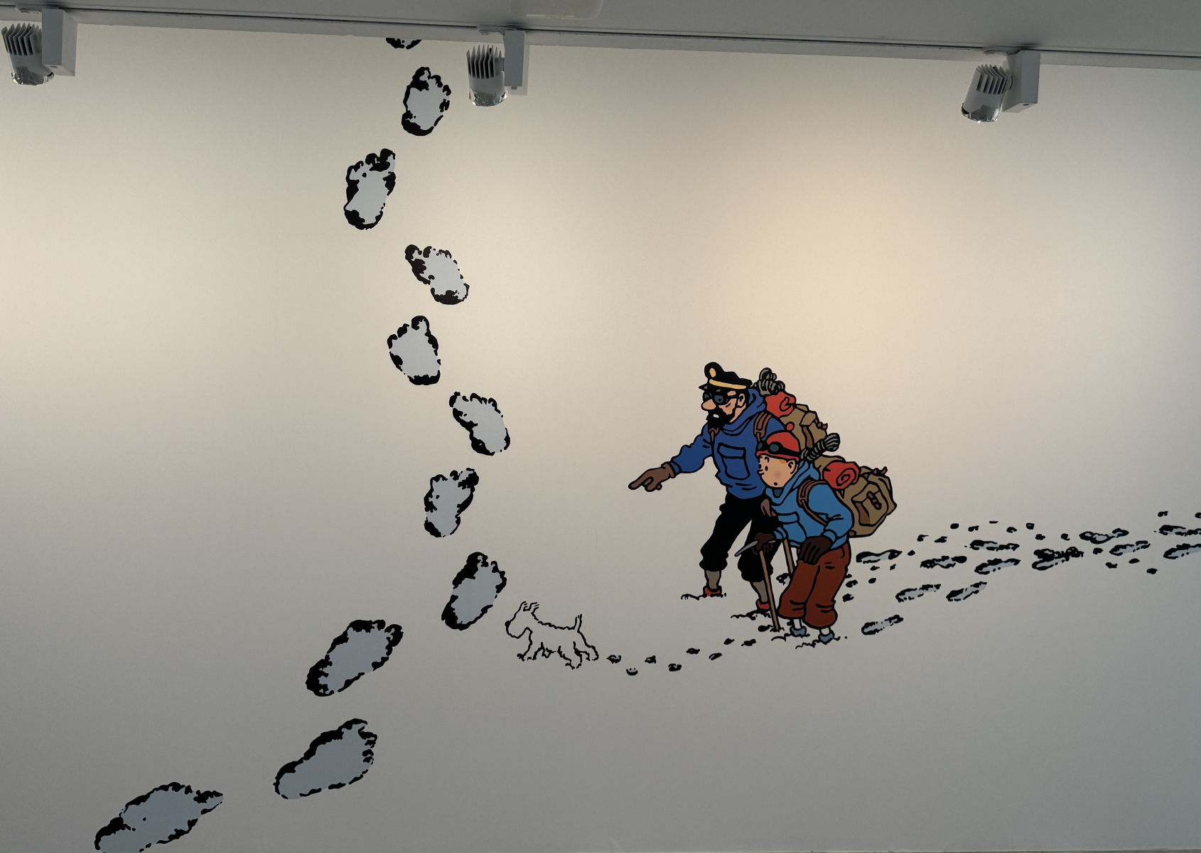 Visite de la deuxième partie de l'exposition sur Hergé
