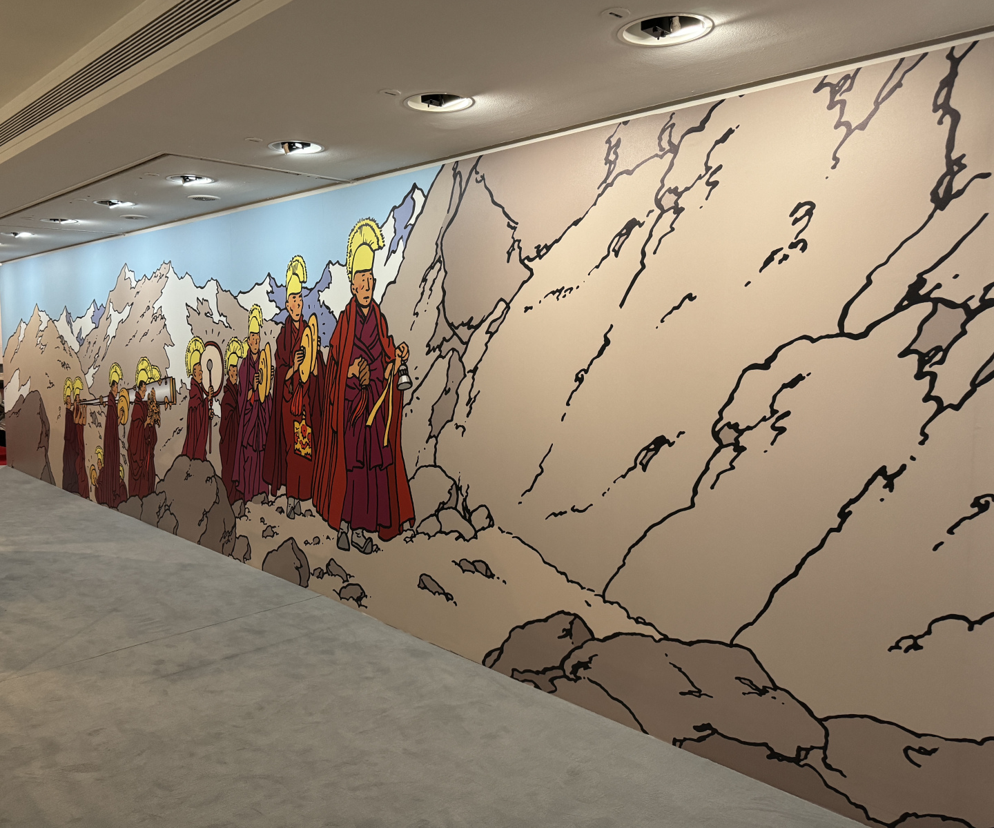 Visite de la deuxième partie de l'exposition sur Hergé