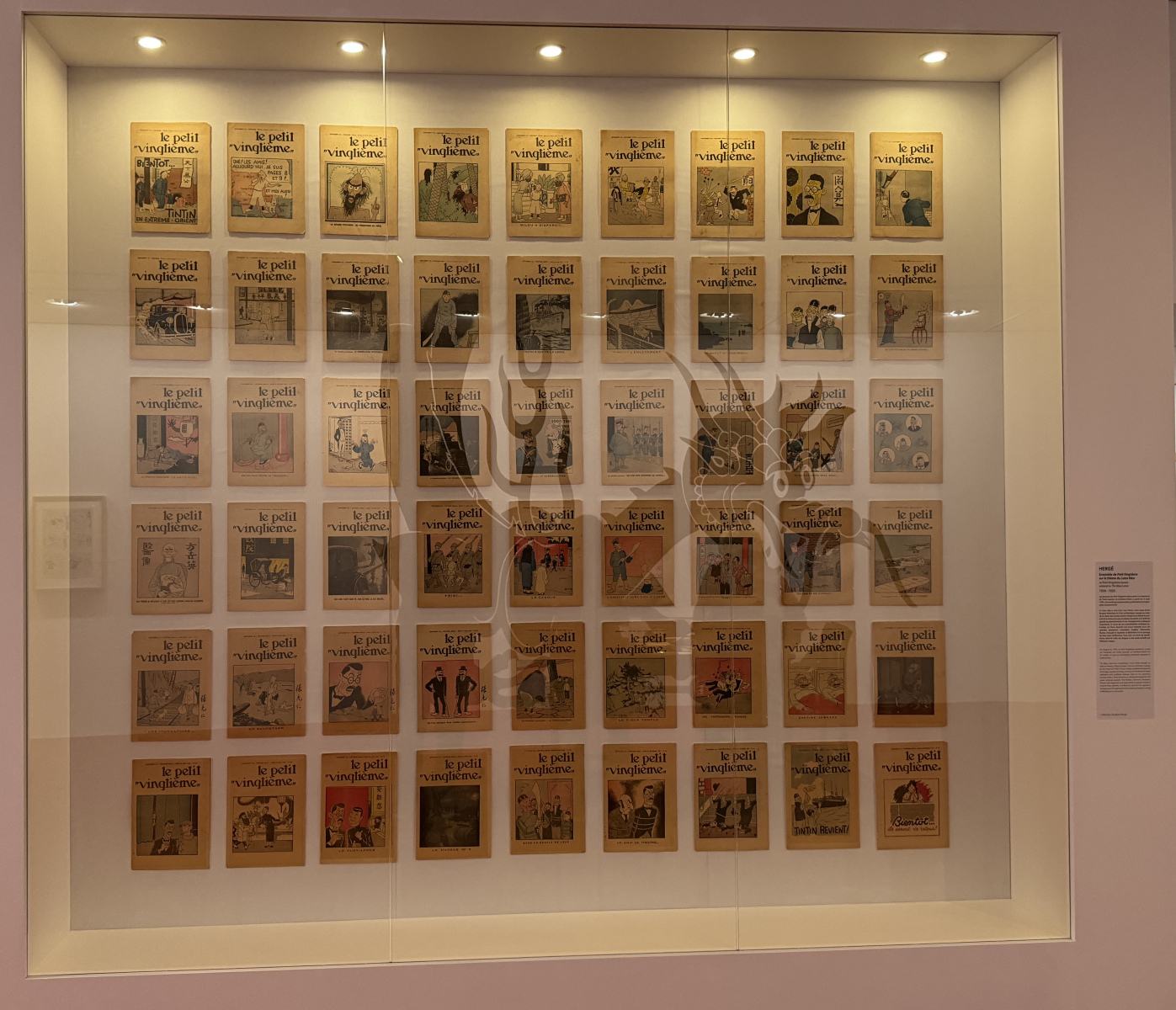 Visite de la deuxième partie de l'exposition sur Hergé