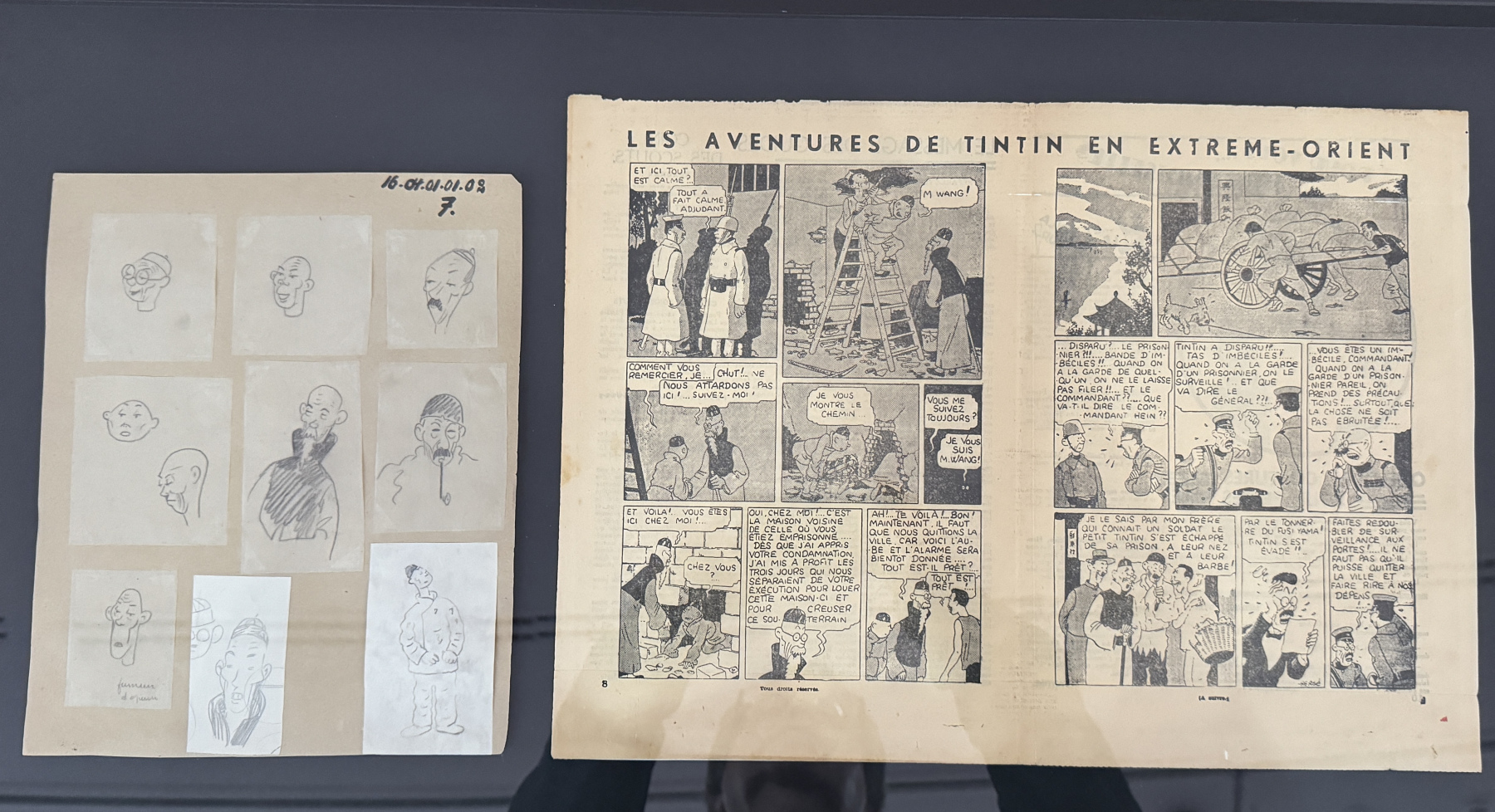 Visite de la deuxième partie de l'exposition sur Hergé